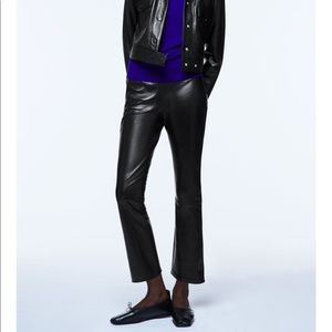 ZARA BOOTCUT REAL LEATHER PANTS